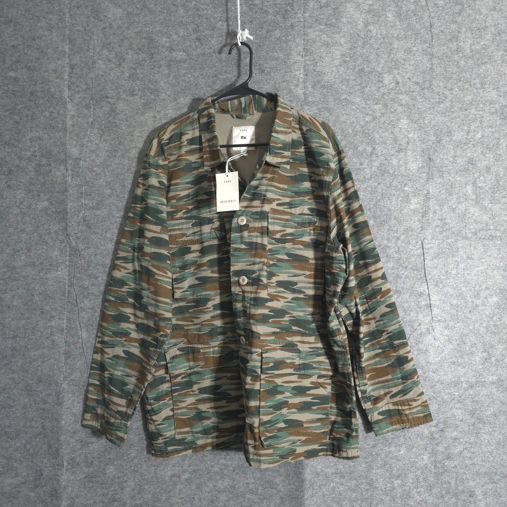 Free Assembly Mens Fatigue Military Jacket Sz XL Camo Camouflage Cotton New NWT